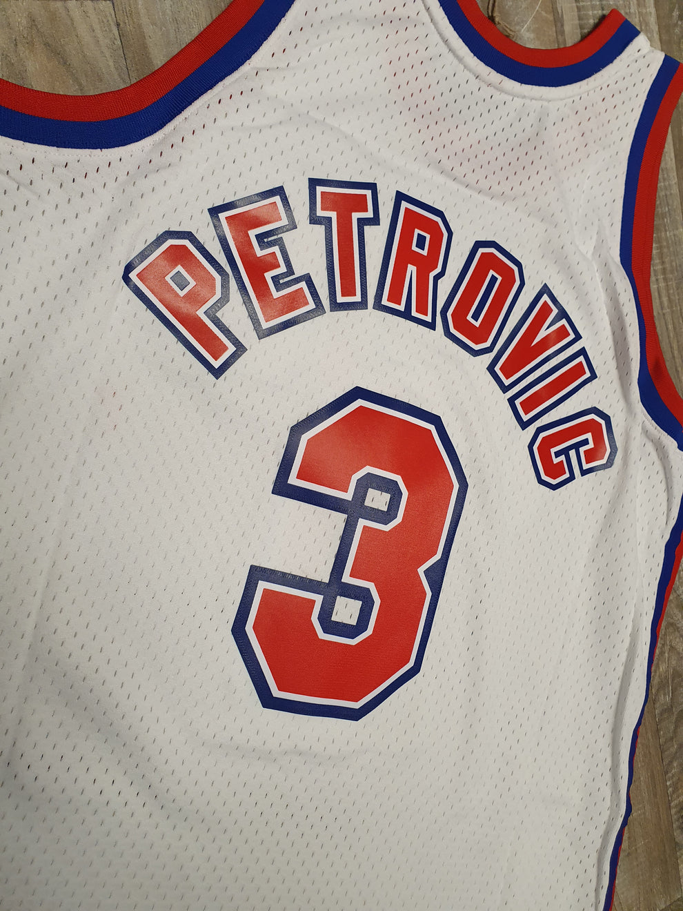 Drazen Petrovic New Jersey Nets Home 1992-93 Jersey Size Medium