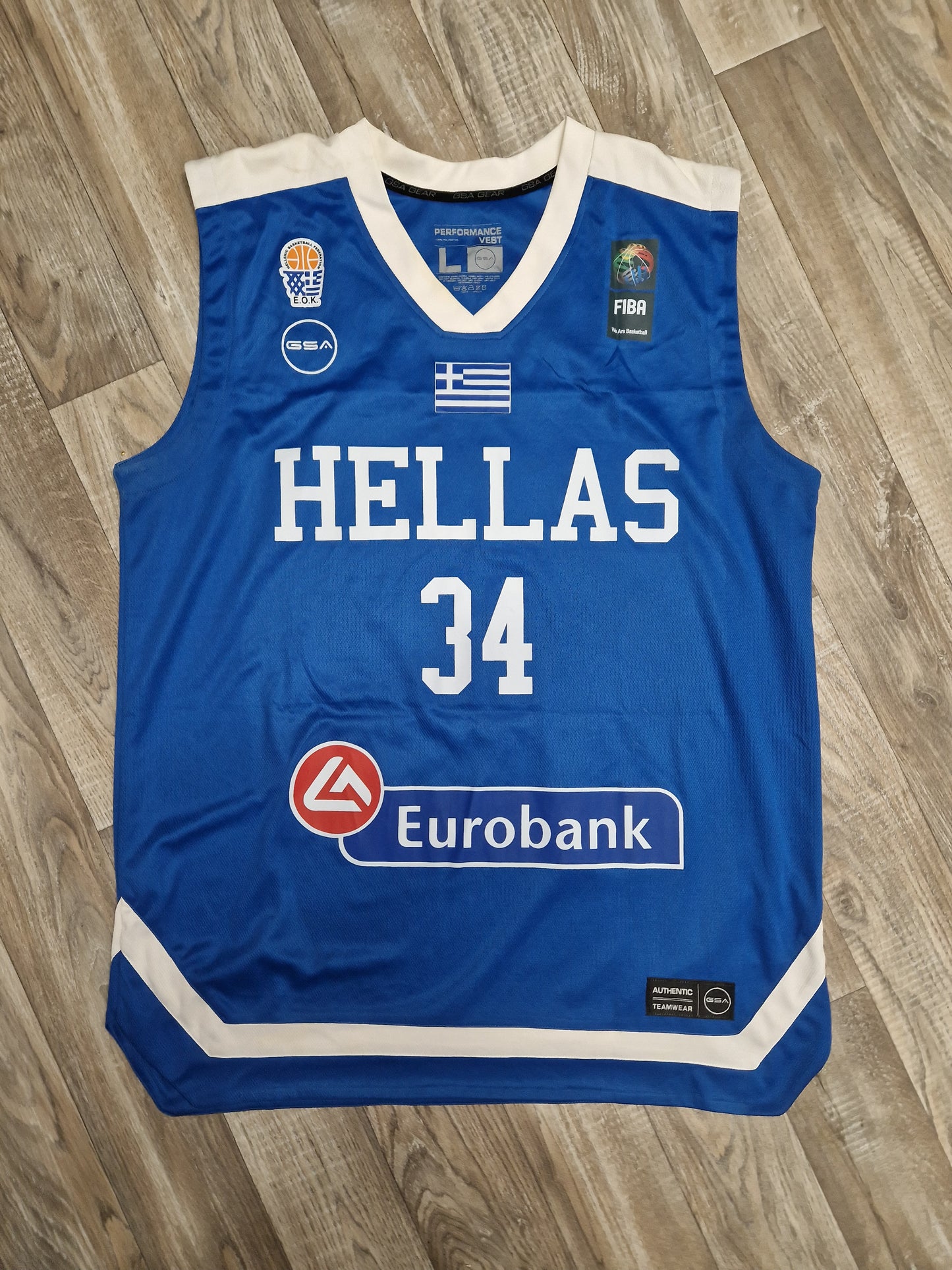 Giannis Antetokounmpo Greece Basketball Jersey Size Large