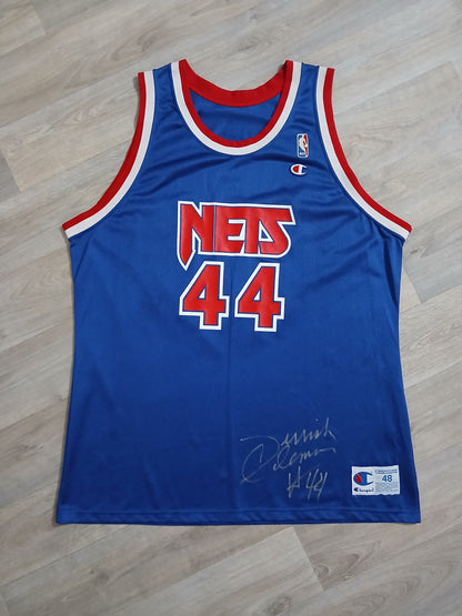 Derrick Coleman Signed New Jersey Nets Jersey Size XL