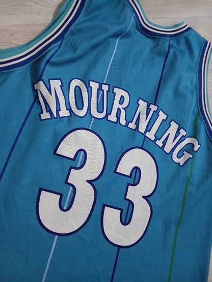 Alonzo Mourning Charlotte Hornets Jersey Size Large