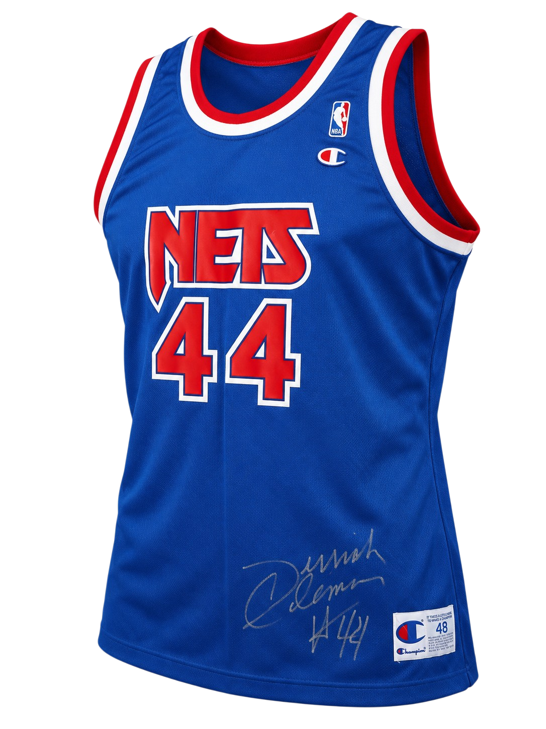 Derrick Coleman Signed New Jersey Nets Jersey Size XL