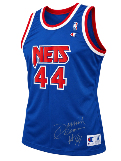 Derrick Coleman Signed New Jersey Nets Jersey Size XL