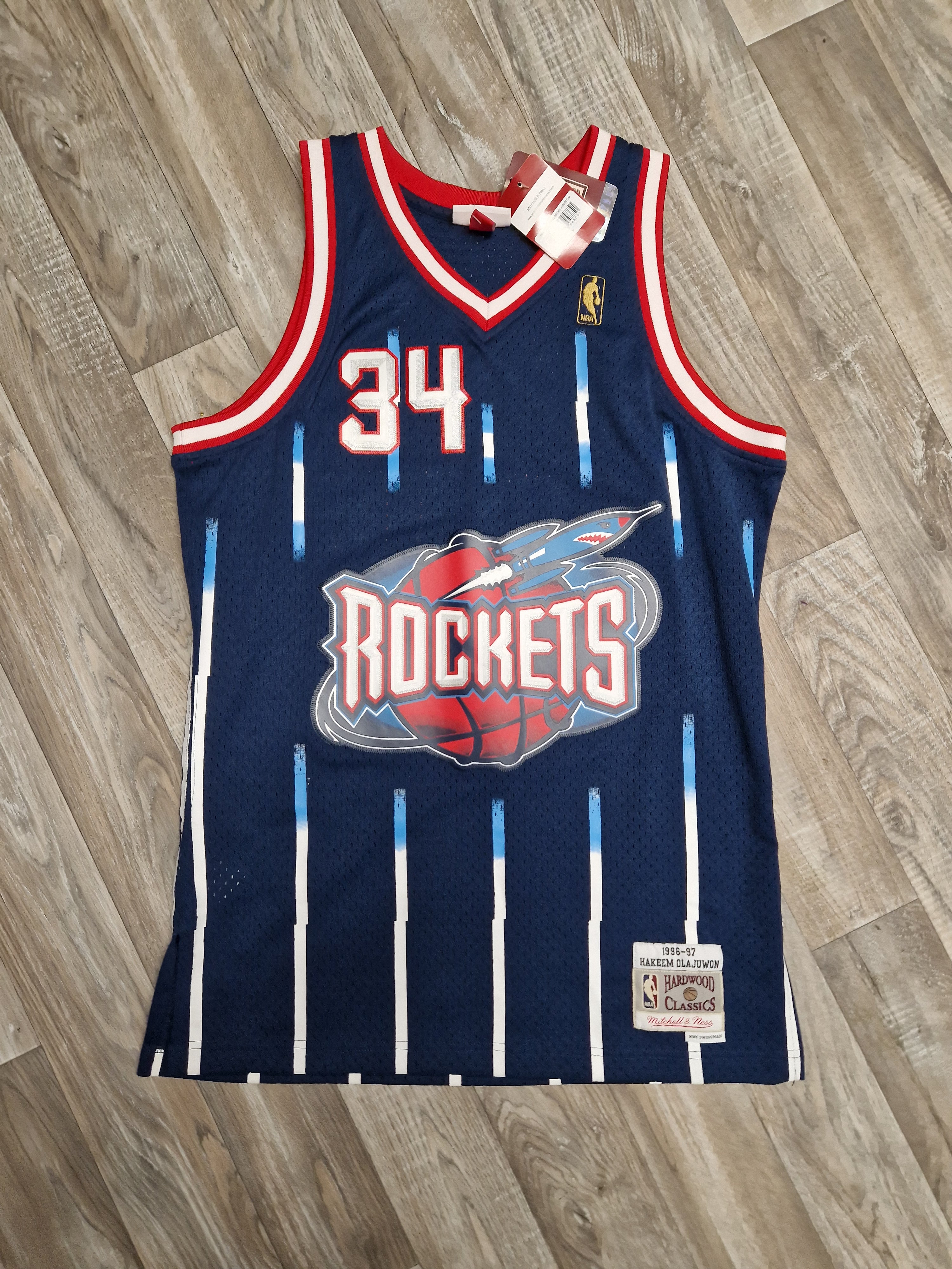 Hakeem Olajuwon First Generation Houston Rockets Jersey Size Medium ...