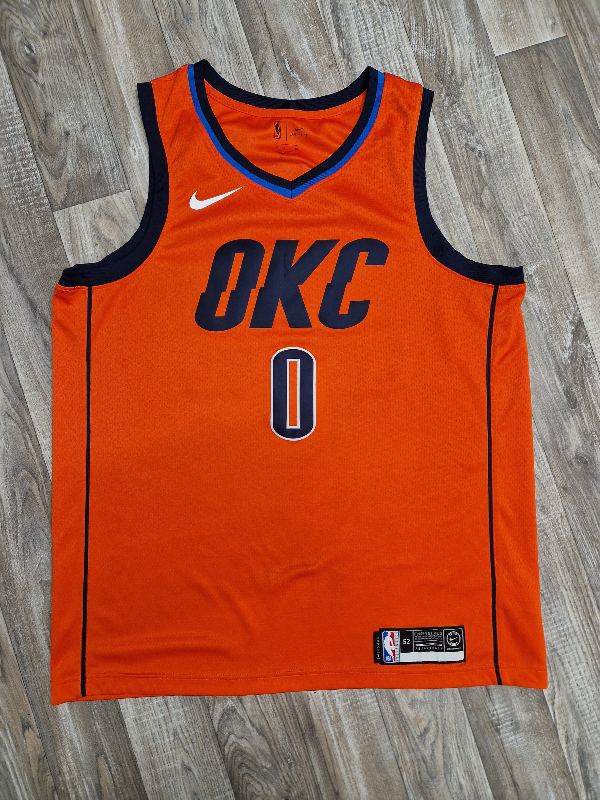 Russell Westbrook Oklahoma City Thunder Jersey Size XL The Throwback Store