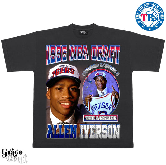 Allen Iverson #1 Draft Pick Grace Court T-Shirt