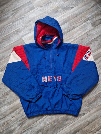 New Jersey Nets Quarter Zip Jacket Size Large
