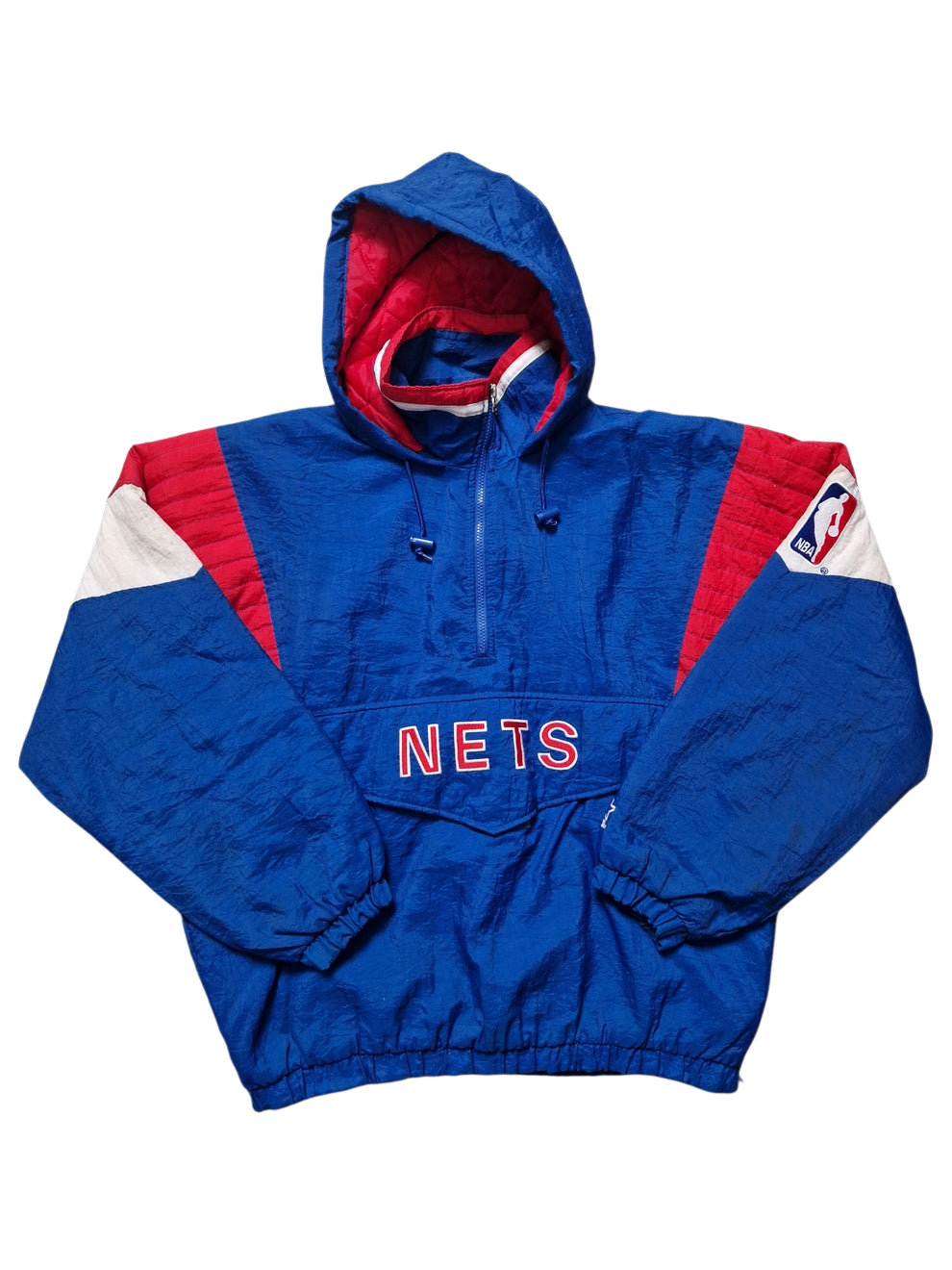 New Jersey Nets Quarter Zip Jacket Size Large