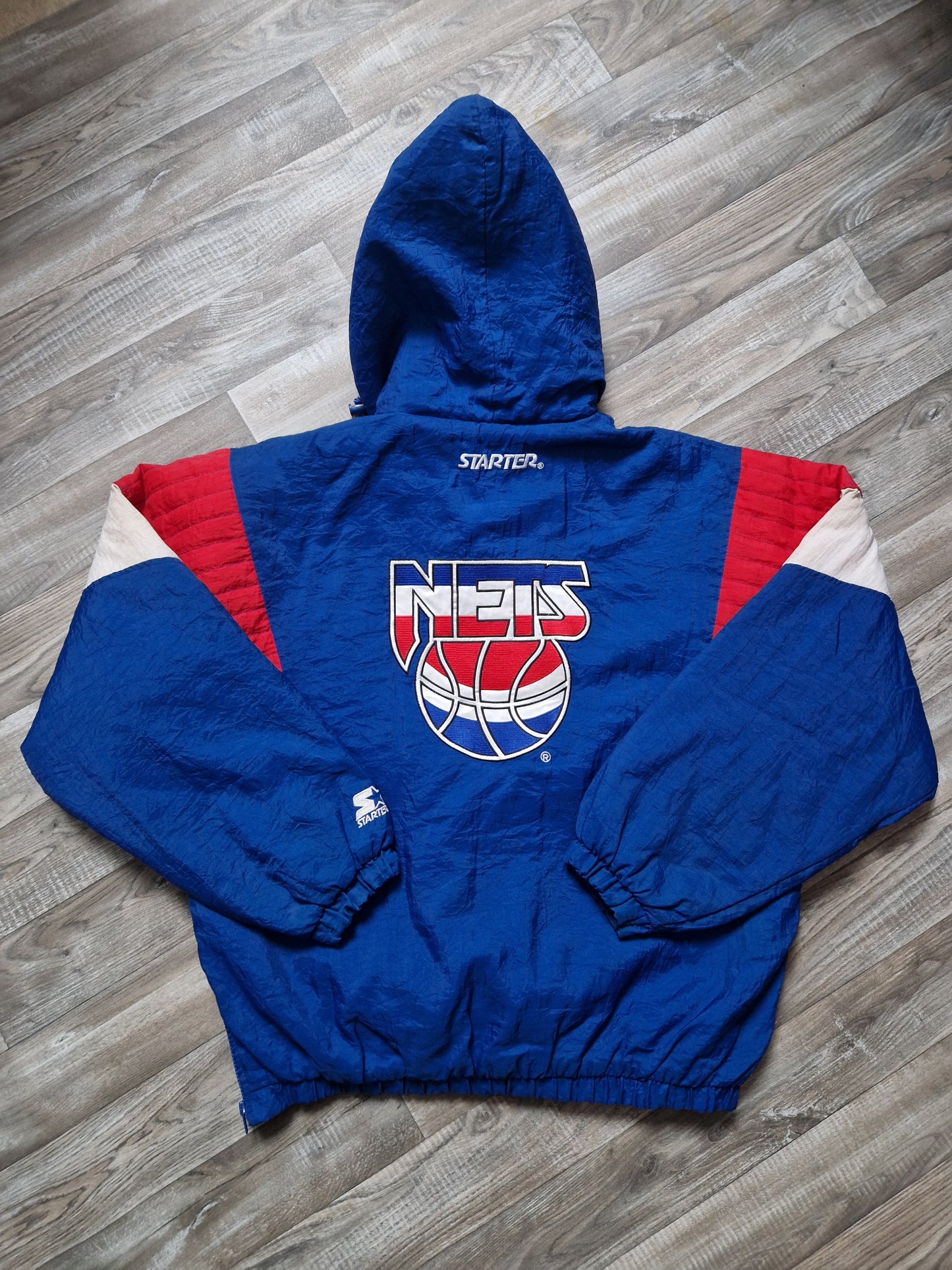 New Jersey Nets Quarter Zip Jacket Size Large