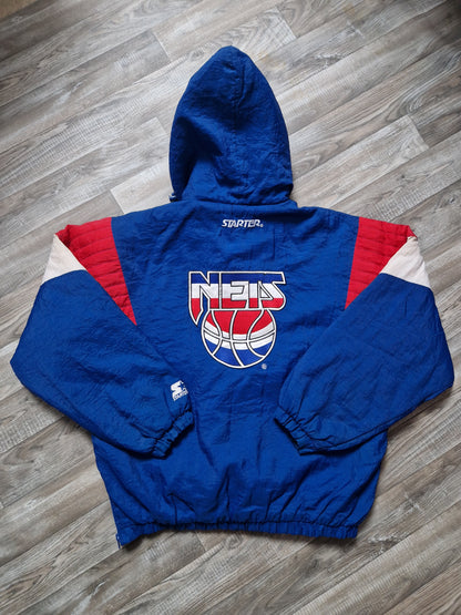 New Jersey Nets Quarter Zip Jacket Size Large