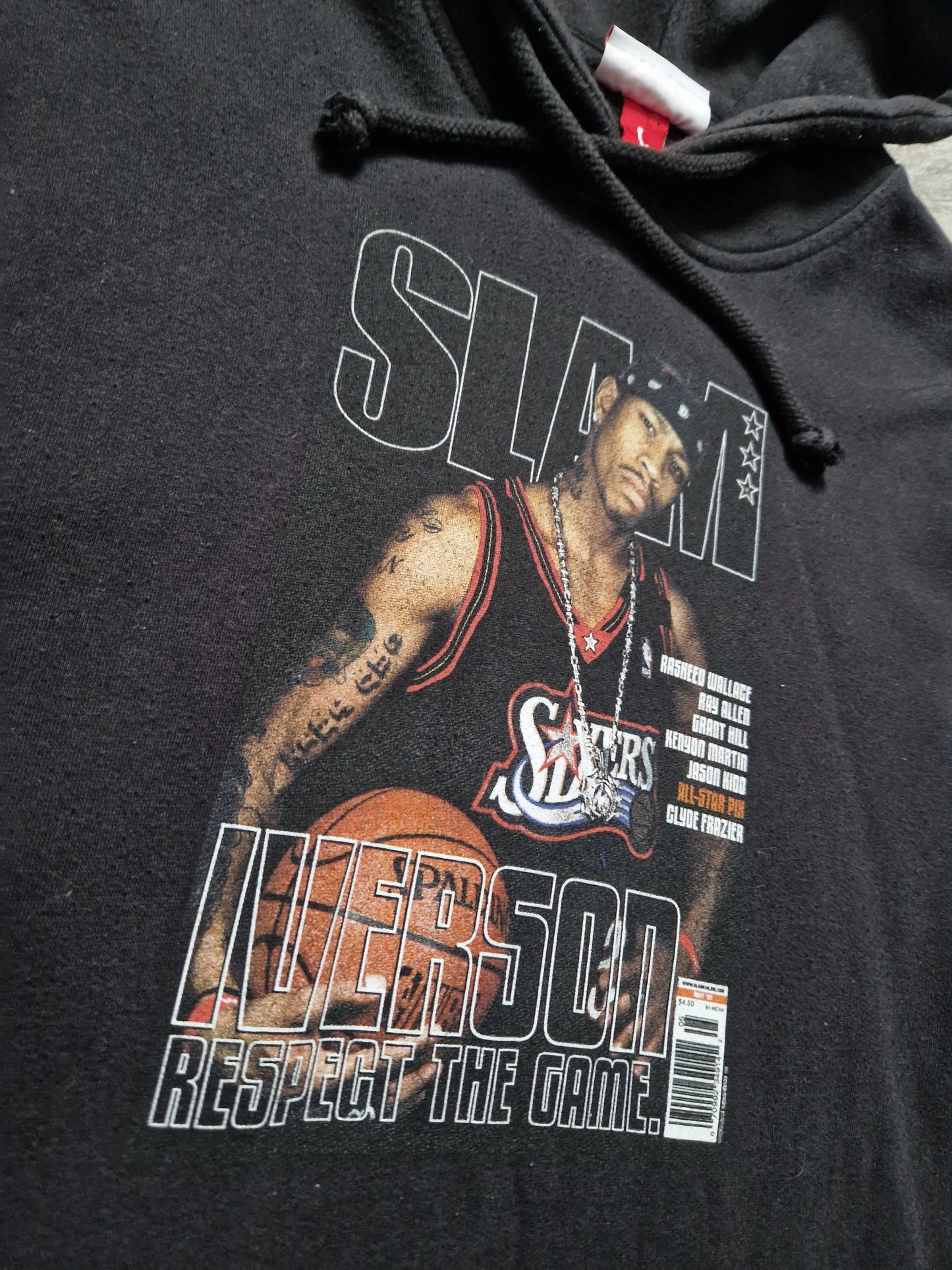 Allen Iverson Philadelphia 76ers SLAM Hoodie Size Large