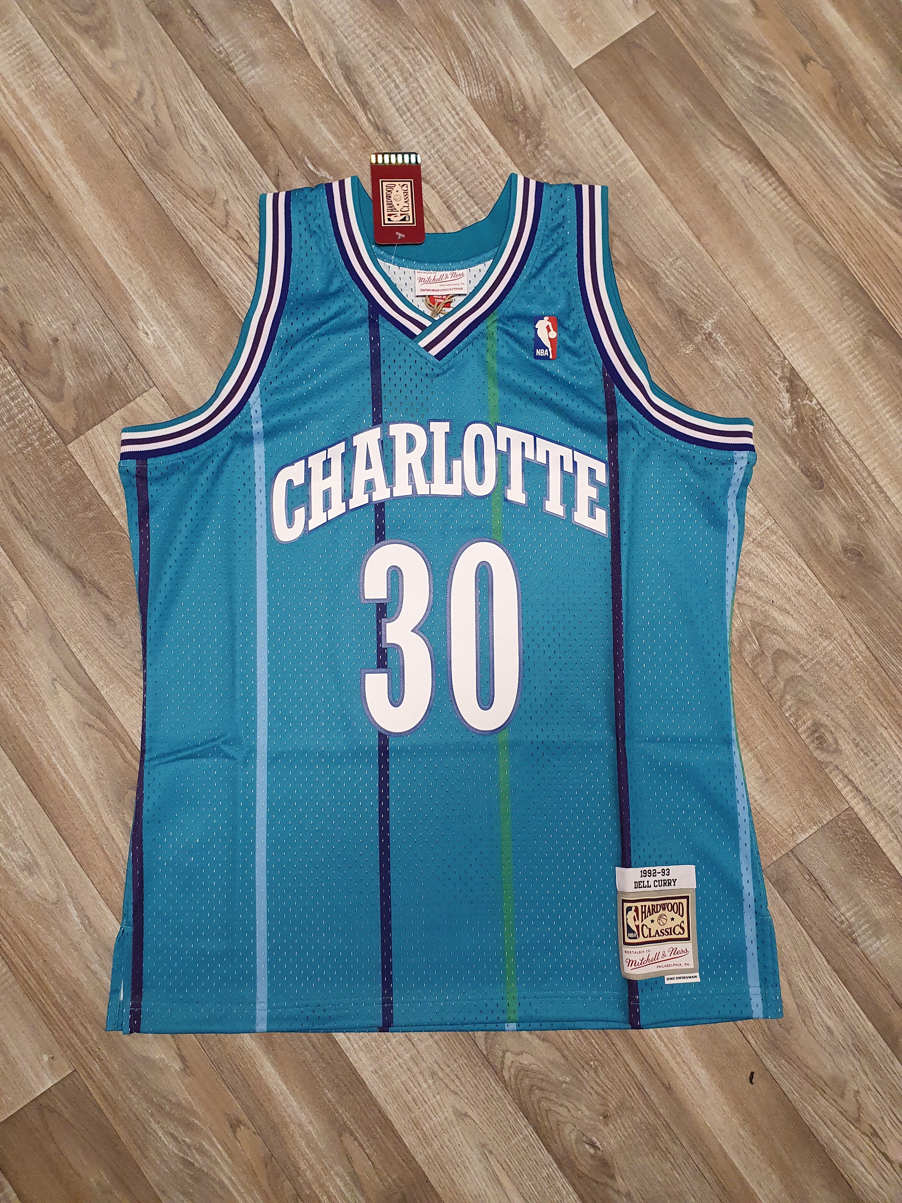Shop Mitchell & Ness Charlotte Hornets 92 Dell Curry NBA Swingman