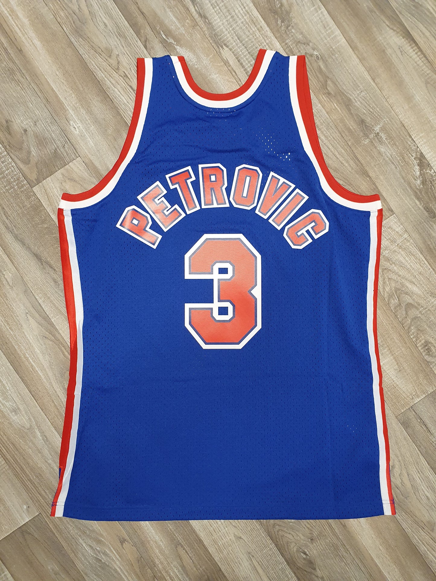 Drazen Petrovic New Jersey Nets Road 1992-93 Jersey Size Small