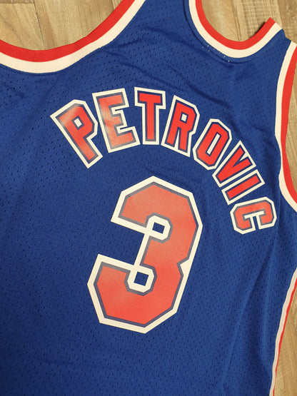 Drazen Petrovic New Jersey Nets Road 1992-93 Jersey Size Small