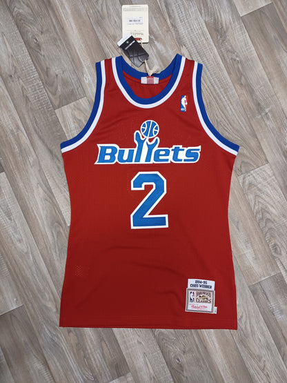 Chris Webber Authentic Washington Bullets Jersey Size Small