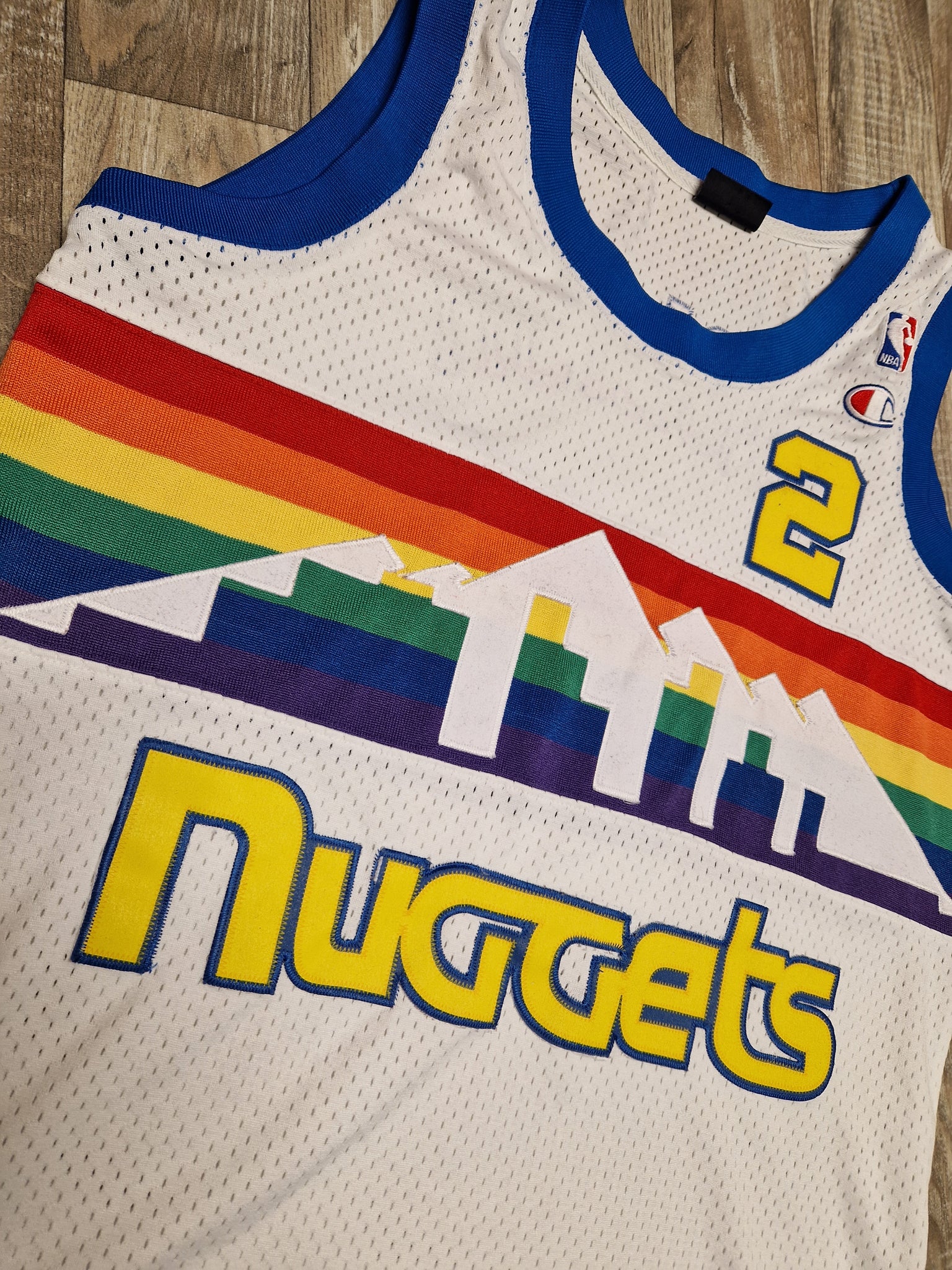 ThingsIBuyForYou Alex English Denver Nuggets Vintage Sandknit Basketball Jersey