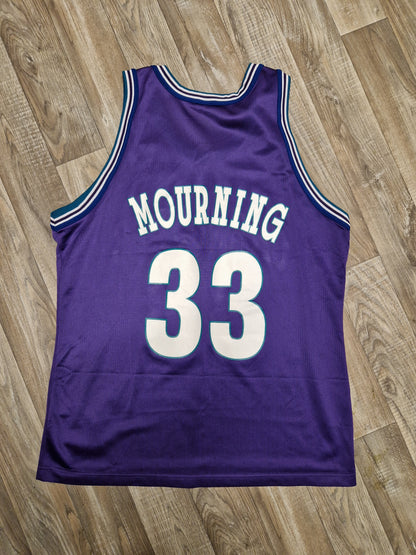Alonzo Mourning Charlotte Hornets Jersey Size Large